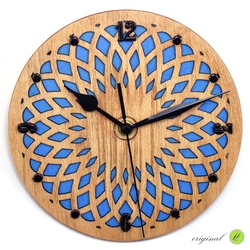 Wooden clock Harmony blue