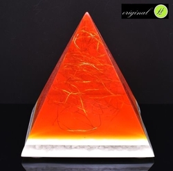 Resin lamp orange with crystal