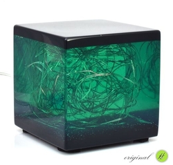 Resin lamp emerald cube